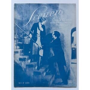 Very RARE Swedish 1931 Charlie Chaplin Magazine City Lights Charles Chaplin